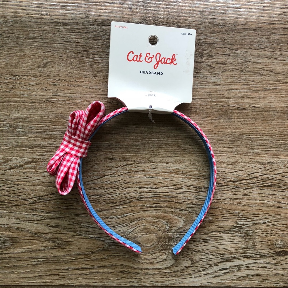 NWT Red Gingham Cat & Jack Headband